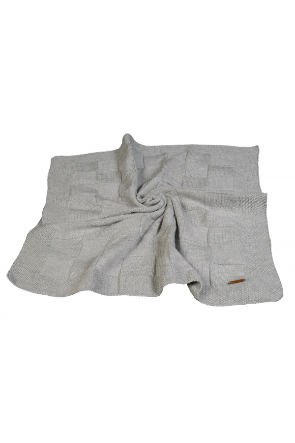 Hand-Knitted Baby Blanket with Cotton Fabric Backing