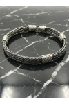 Bracelet artisanal tissage turc argent pur nœud kazaziye