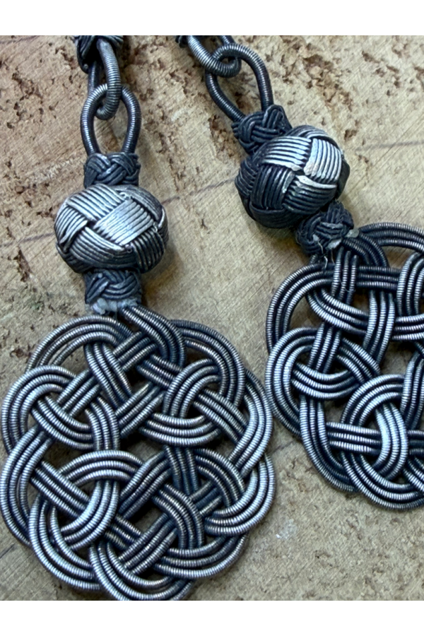 Handgefertigte 1000er Feinsilber Kazaziye Tesbih Quaste – Liebesknoten Misbaha Zubehör