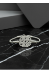 Handmade silver celtic sun knot bracelet two-toned kazaziye wire