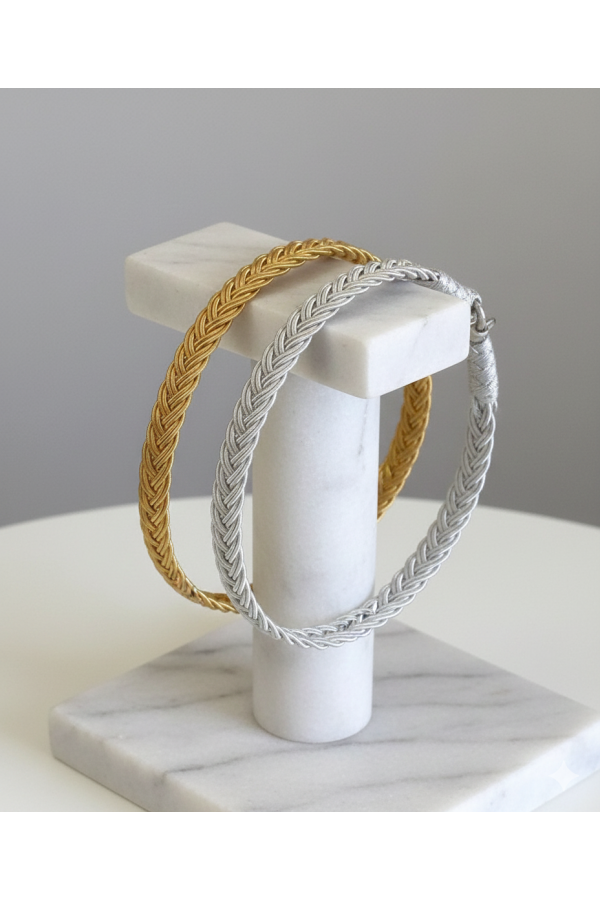 Handgefertigtes minimalistisches Foxtail-Armband aus Feinsilber