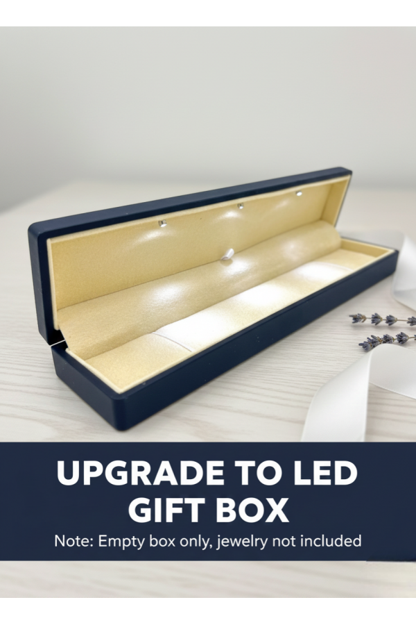 Samt schmuckschatulle mit led licht und personalisierter nachricht