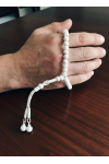 Misbaha de luxe argent pur fait main chapelet islamique 33 perles