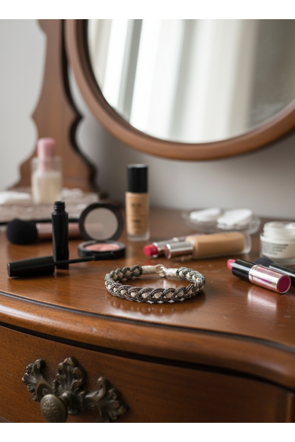 Handgefertigtes silbernes Foxtail Armband Kazaziye Technik