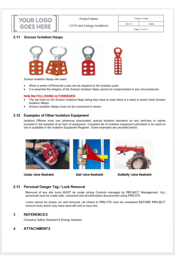 Lockout/Tagout (LOTO) & Energy Isolation Safety Procedure – Editable Template
