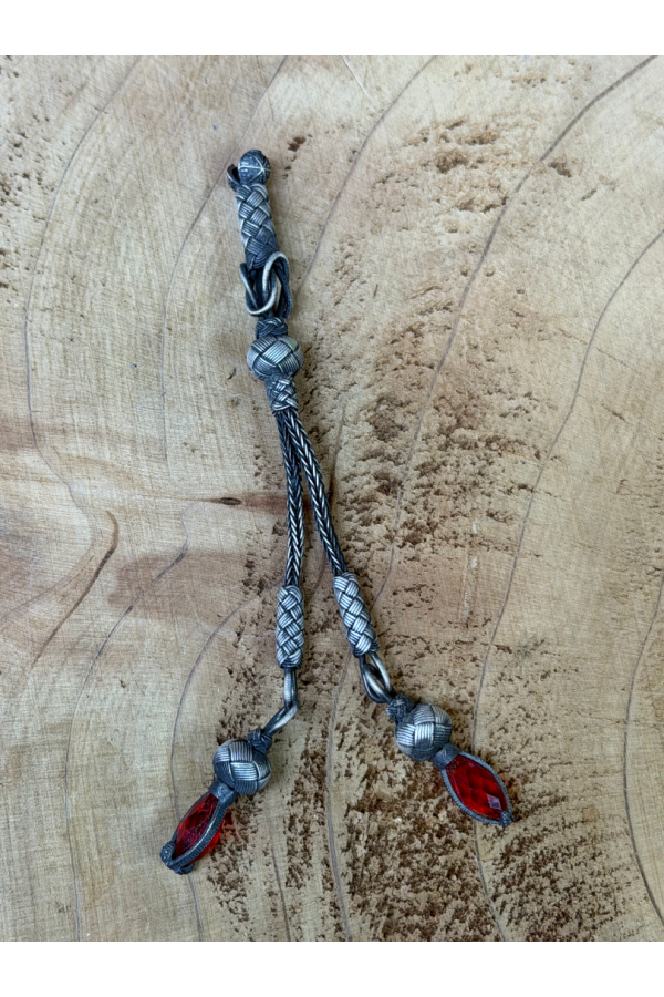 Handgefertigte Kazaziye Foxtail Silber Quaste aus 1000 Feinsilber mit oxidierter Oberfläche für Tasbih oder Misbaha