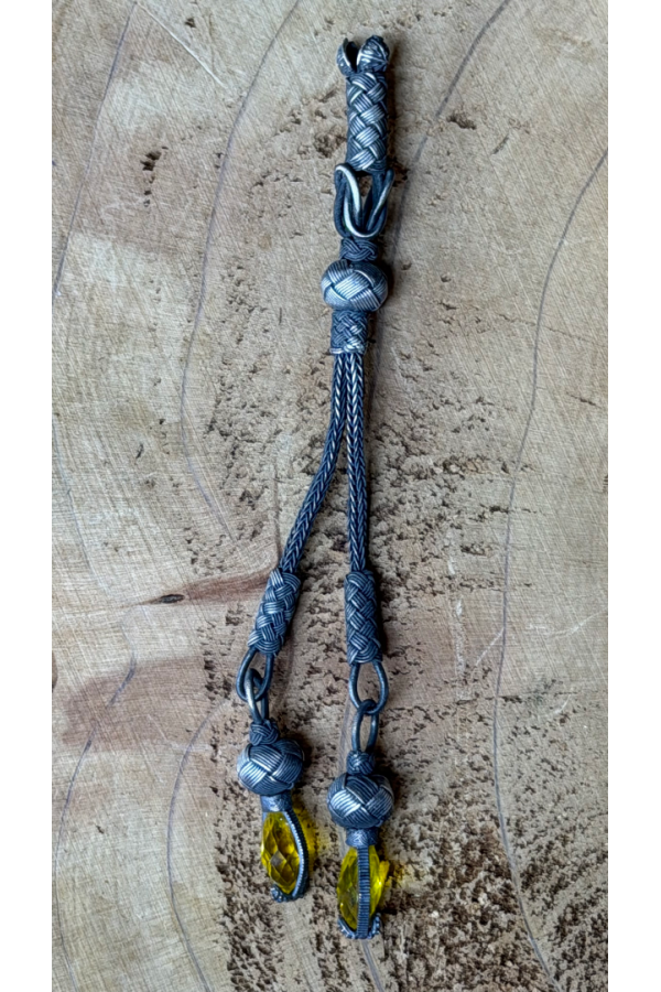 Handgefertigte Kazaziye Foxtail Silber Quaste aus 1000 Feinsilber mit oxidierter Oberfläche für Tasbih oder Misbaha