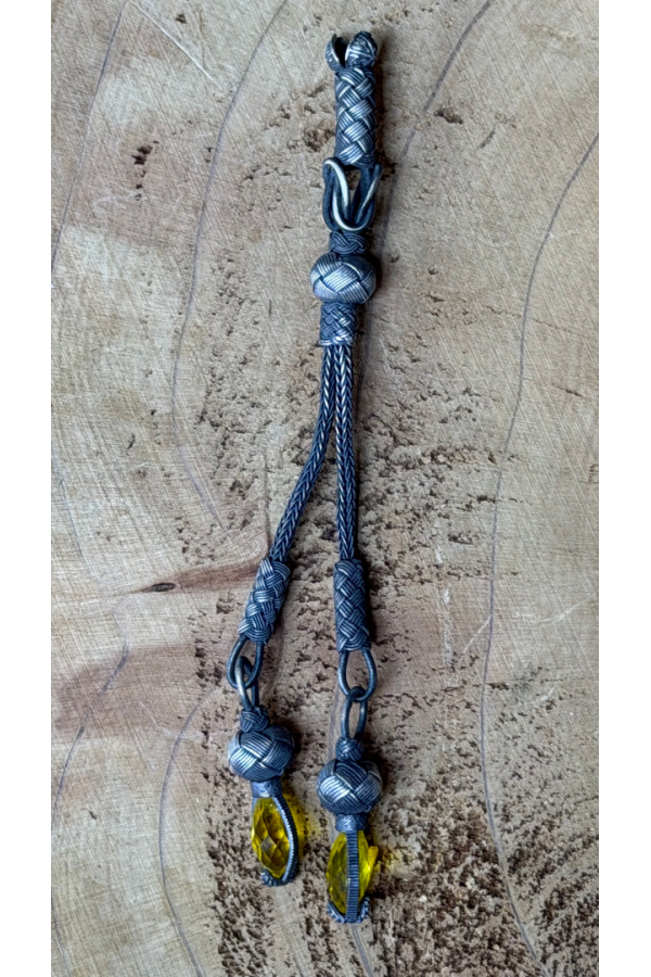 Handgefertigte Kazaziye Foxtail Silber Quaste aus 1000 Feinsilber mit oxidierter Oberfläche für Tasbih oder Misbaha