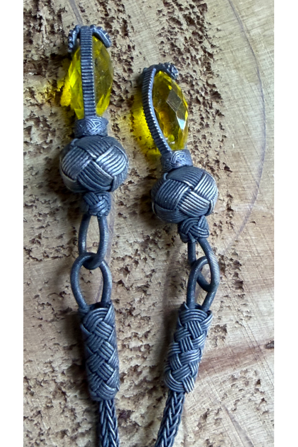 Handgefertigte Kazaziye Foxtail Silber Quaste aus 1000 Feinsilber mit oxidierter Oberfläche für Tasbih oder Misbaha