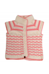 Hand-knitted baby sleeveless sweater vest – white and pink for 4-year-olds – cozy acrylic knit baby vest by ERFUMADE