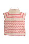 Hand-knitted baby sleeveless sweater vest – white and pink for 4-year-olds – cozy acrylic knit baby vest by ERFUMADE
